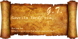 Gavrila Terézia névjegykártya